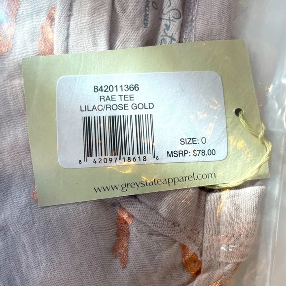 NWT Grey State - Rae T-Shirt w Gold Foil - Picture 8 of 10